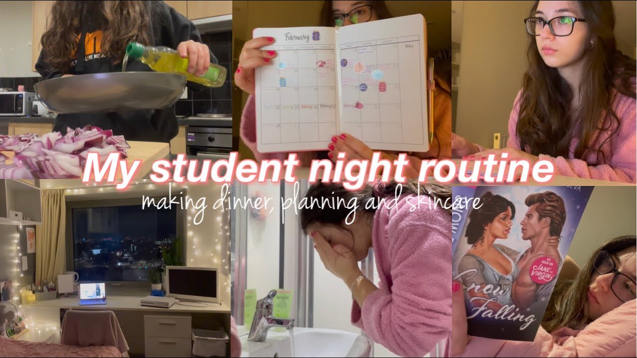 My student night routine || winding down after university, make dinner with me & skincare routine