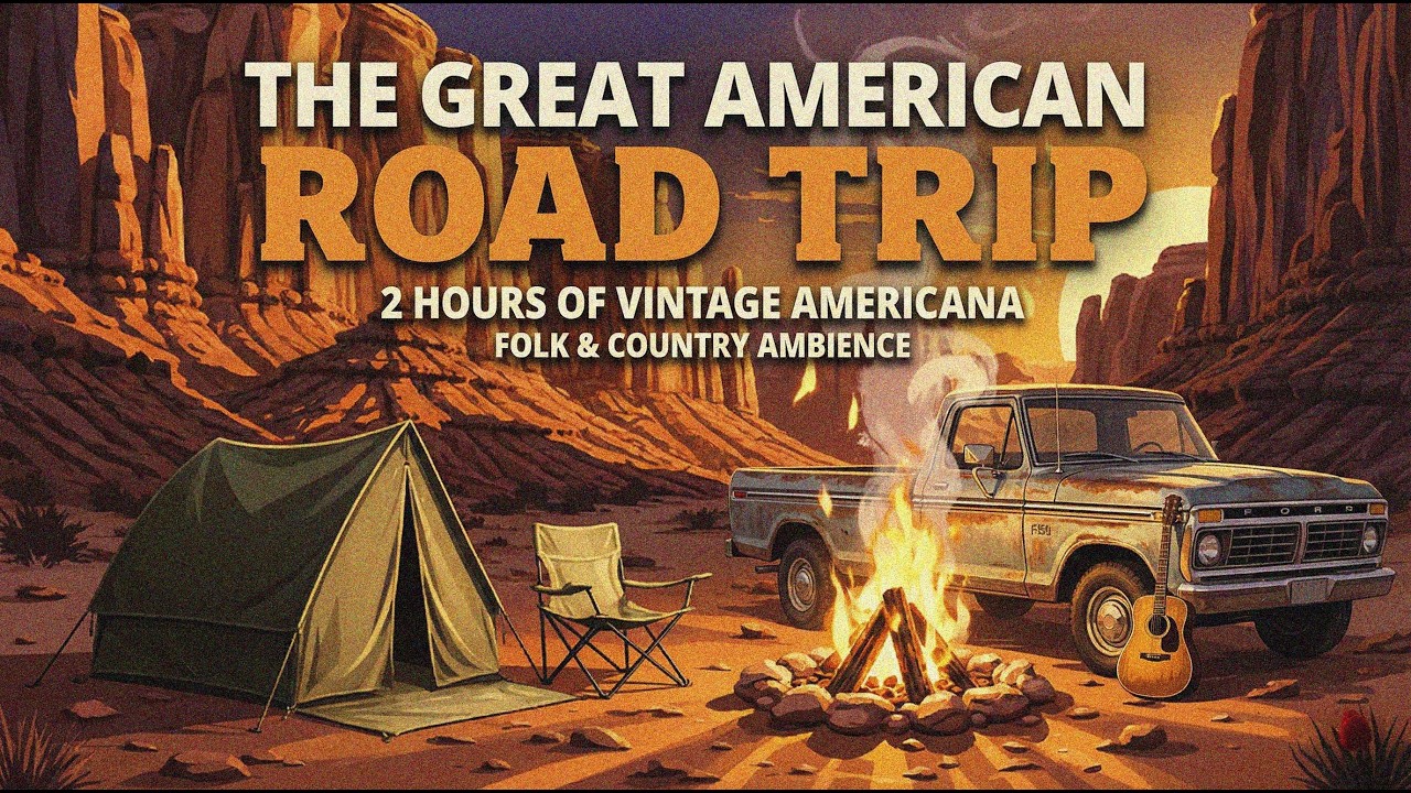 🎞️ VINTAGE AMERICANA: The Great Road Trip | Folk & Country Ambience (2 Hours)