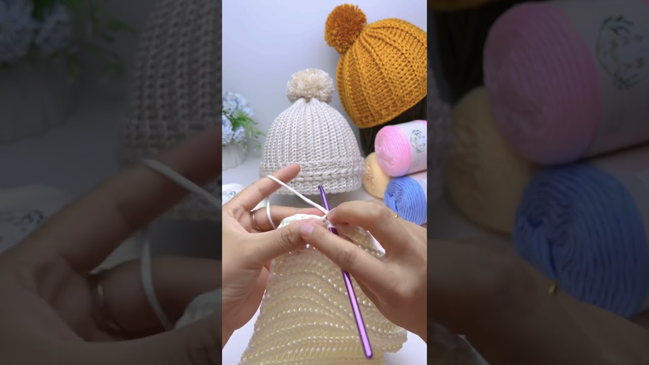 Crochet hat stitch #crochetpatterns #crochet #knithatpattern #crochethat