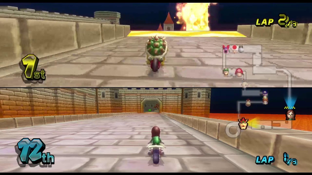 Mario Kart Wii Ariel Loses to Bowser in Mirror Cups