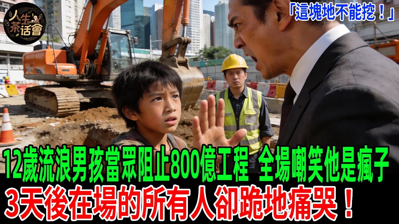 「這塊地不能挖！」12歲流浪男孩當眾阻止800億工程，全場嘲笑他是瘋子，3天後在場的所有人卻跪地痛哭！【人生茶話會】#情感故事 #老年生活 #人生感悟 #情感共鸣 #感人壹幕 #故事分享 #故事#原創