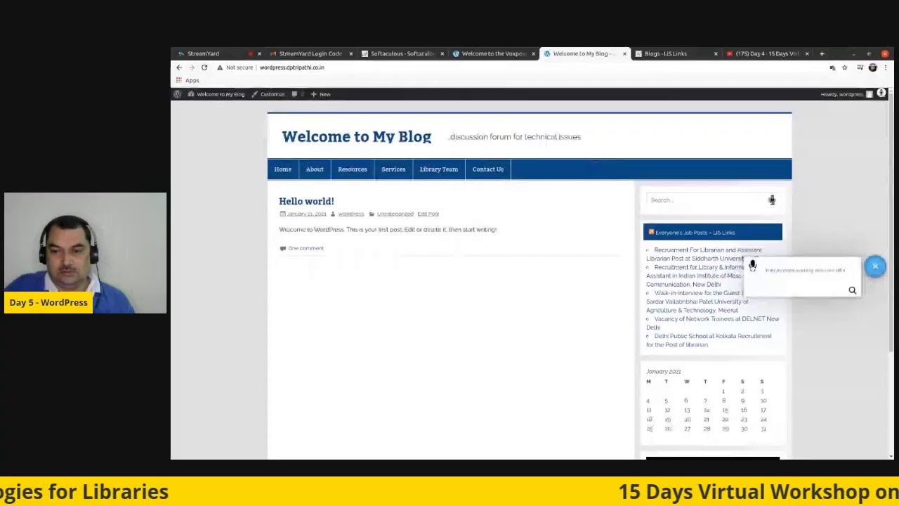 Day 5 - 15 Days Virtual Workshop on Open Source Technologies for Libraries