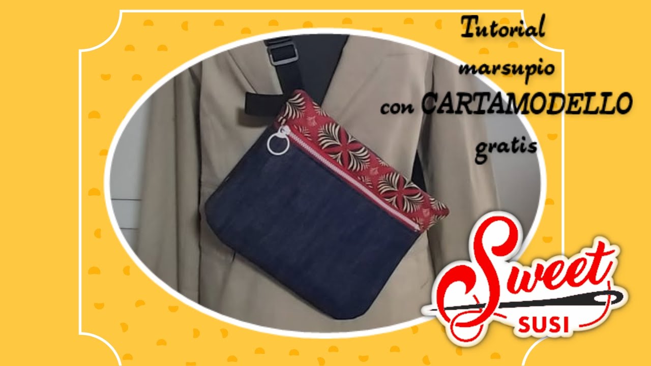 Come riciclare vecchio jeans Marsupio facilissimo CARTAMODELLO GRATIS #479sweetsusi Tutorial Cucito