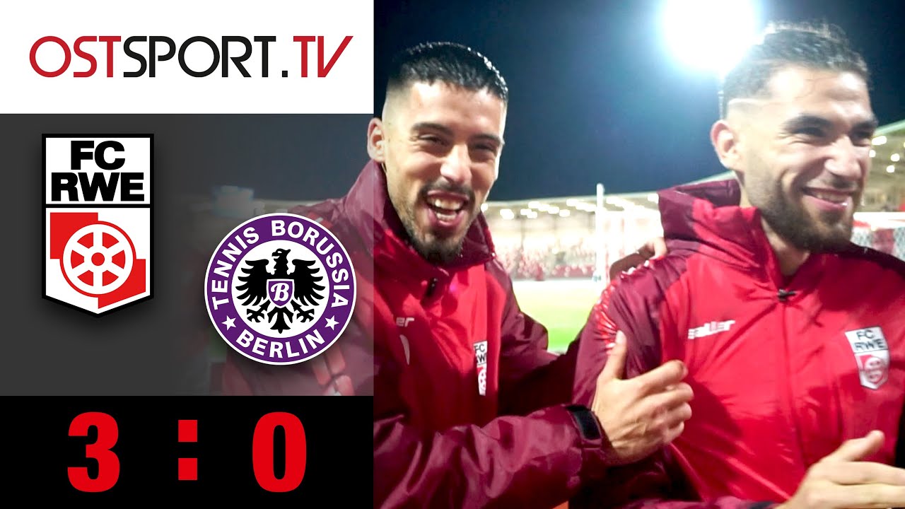 Erfurt lacht über Jena! Sieg trotz Blitz-Rot: RW Erfurt- Tennis Borussia 3:0 | Regionalliga Nordost