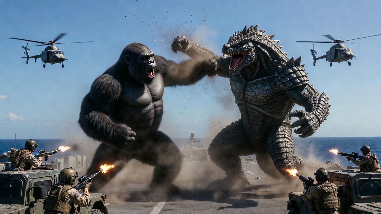 Kong vs Sea Monster — The Ultimate Ocean Showdown! 🌊🔥