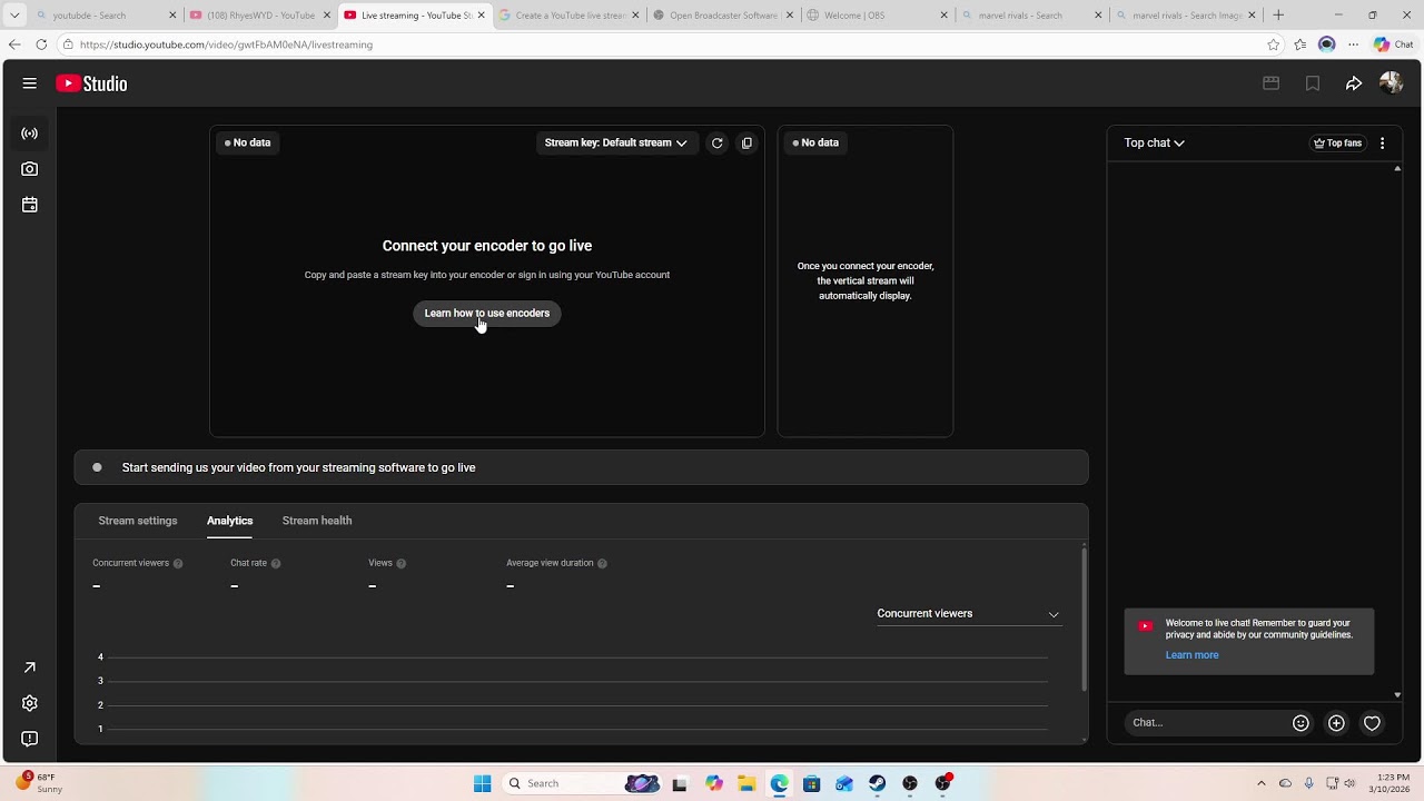 first stream test on PC