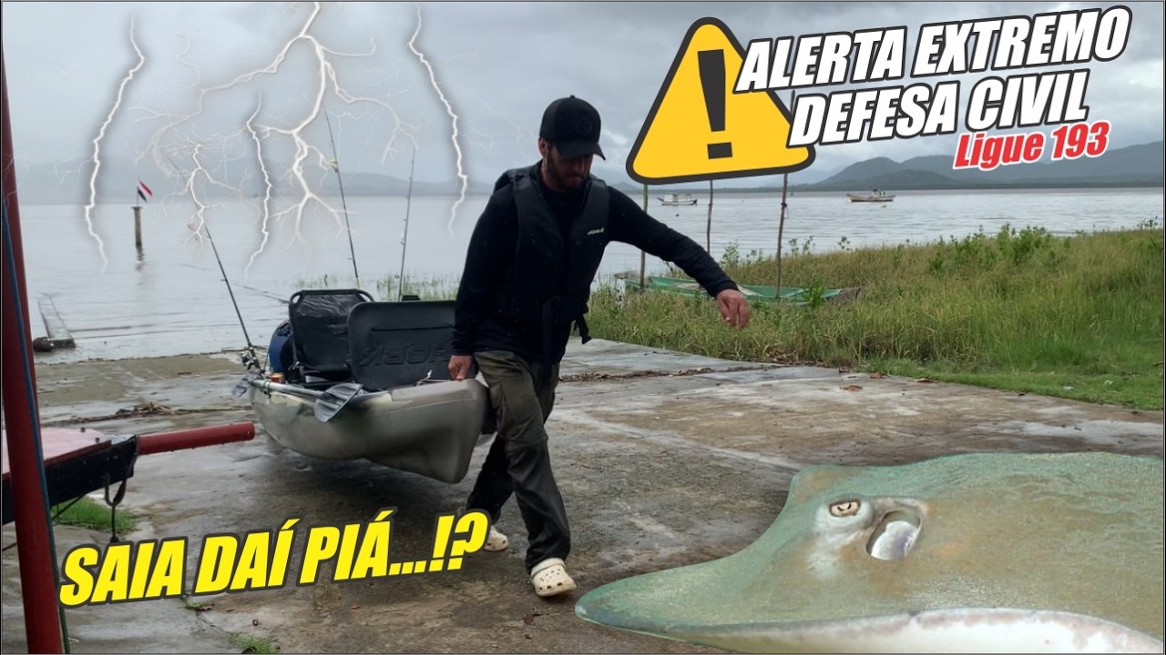 RECEBI UM ALERTA EXTREMO DA DEFESA CIVIL. TEMPESTADE COM RAIOS  Arraia, ostra, robalo,
