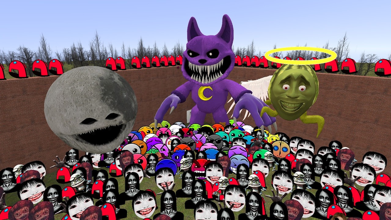Trapped in the Nextbot Pit… and the Giant Purple Cat Dropped In 😱