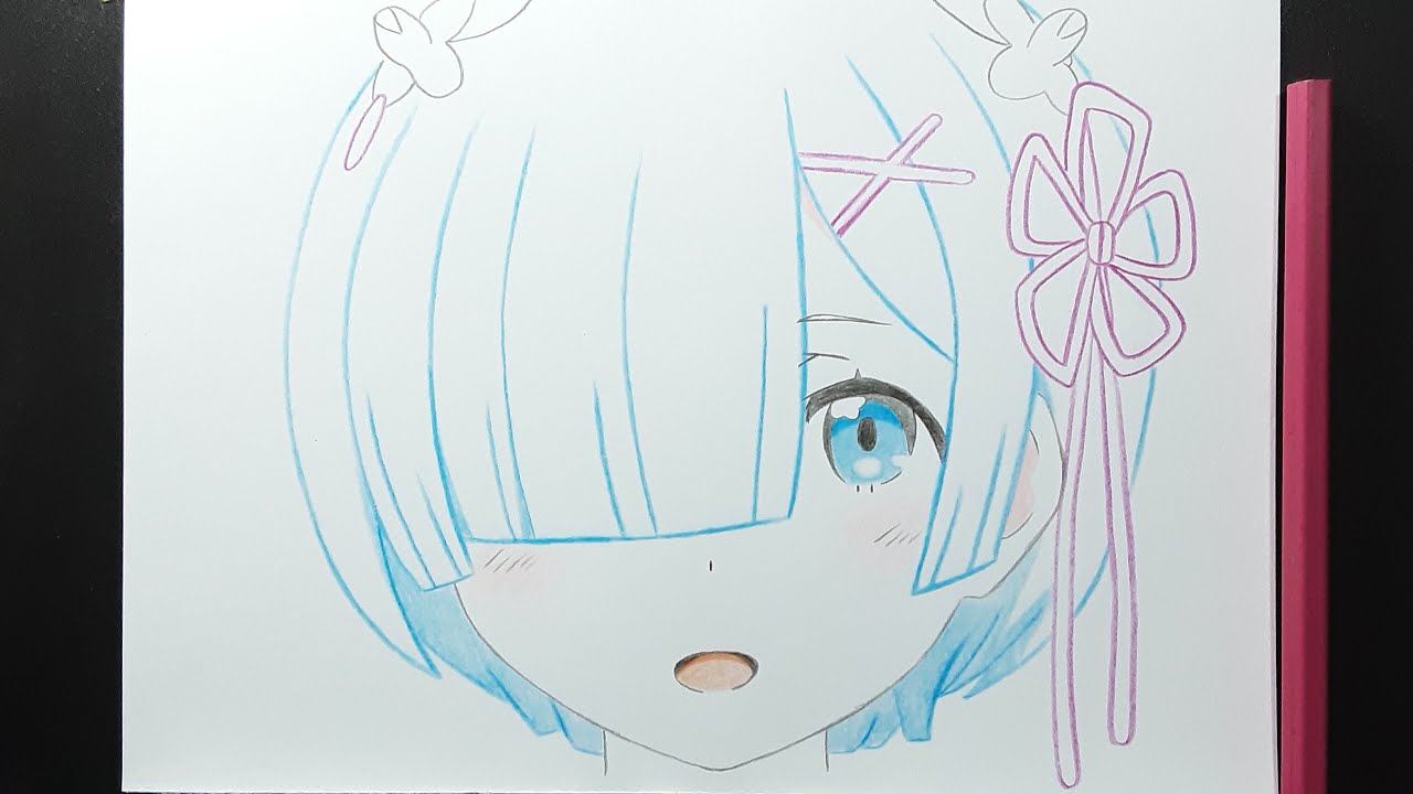 How to draw Rem | easy sketch | step by step