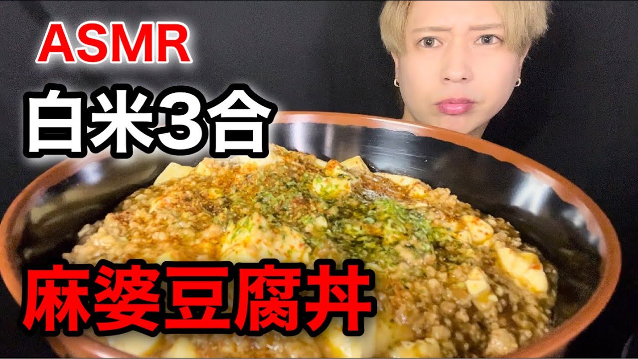 【ASMR＆大食い】麻婆豆腐丼を豪快に食べる！【咀嚼音/마파두부/씹는 소리/chewing sound/ Eating Sounds】