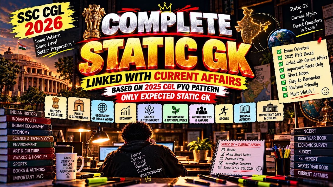COMPLETE STATIC GK 🔥 | Most Expected + Important Facts | SSC CGL 2026 | One Shot