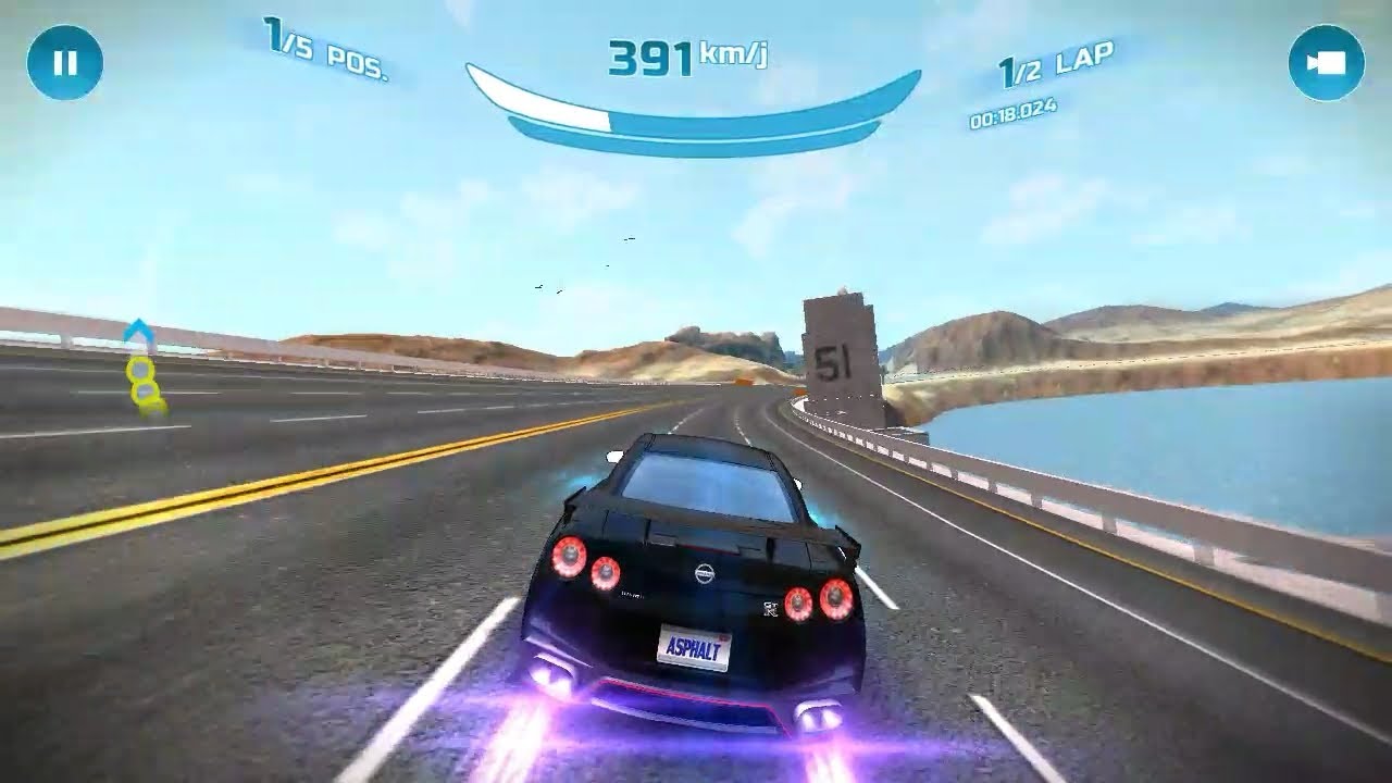 Asphalt Nitro Gameplays: Nissan GT-R Nismo R35 Circuits Water Barrier.