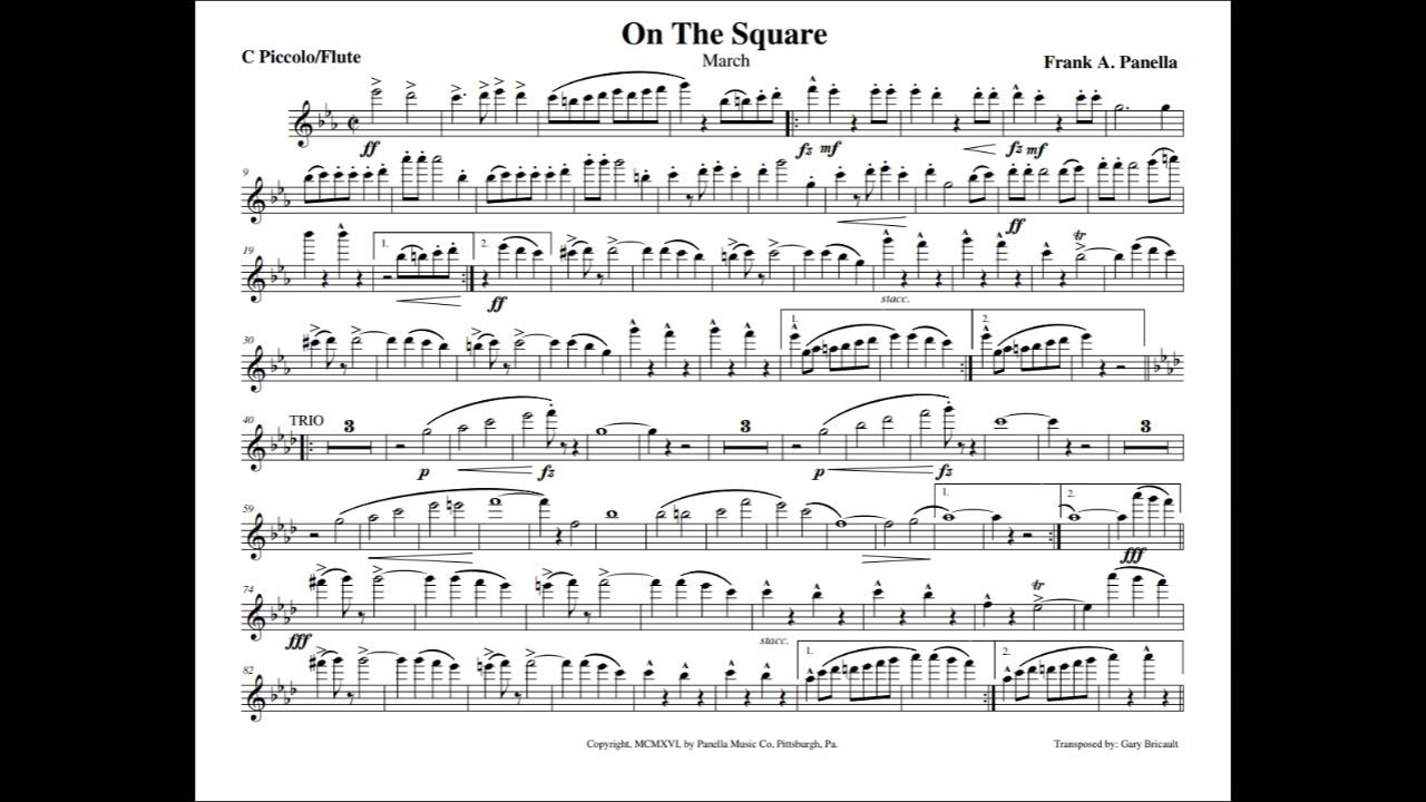 ON THE SQUARE - C PICCOLO FLUTE