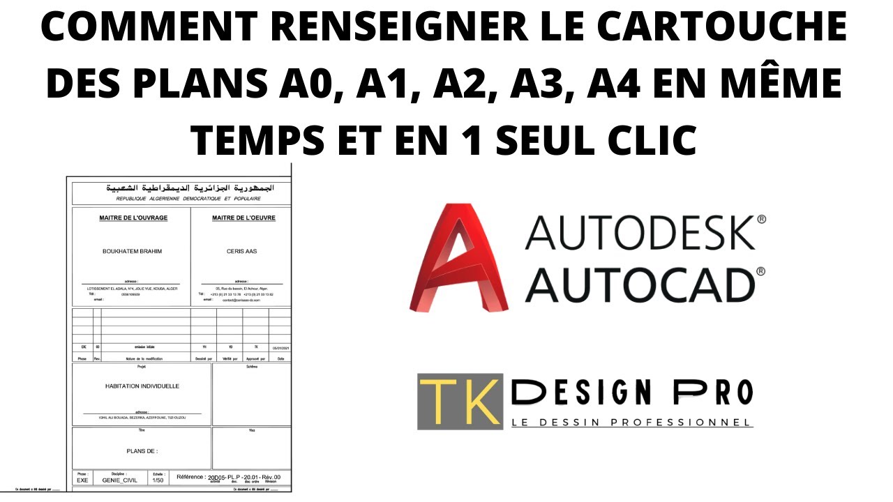 REMPLIR AUTOMATIQUEMENT LE CARTOUCHE DE VOS PLANS