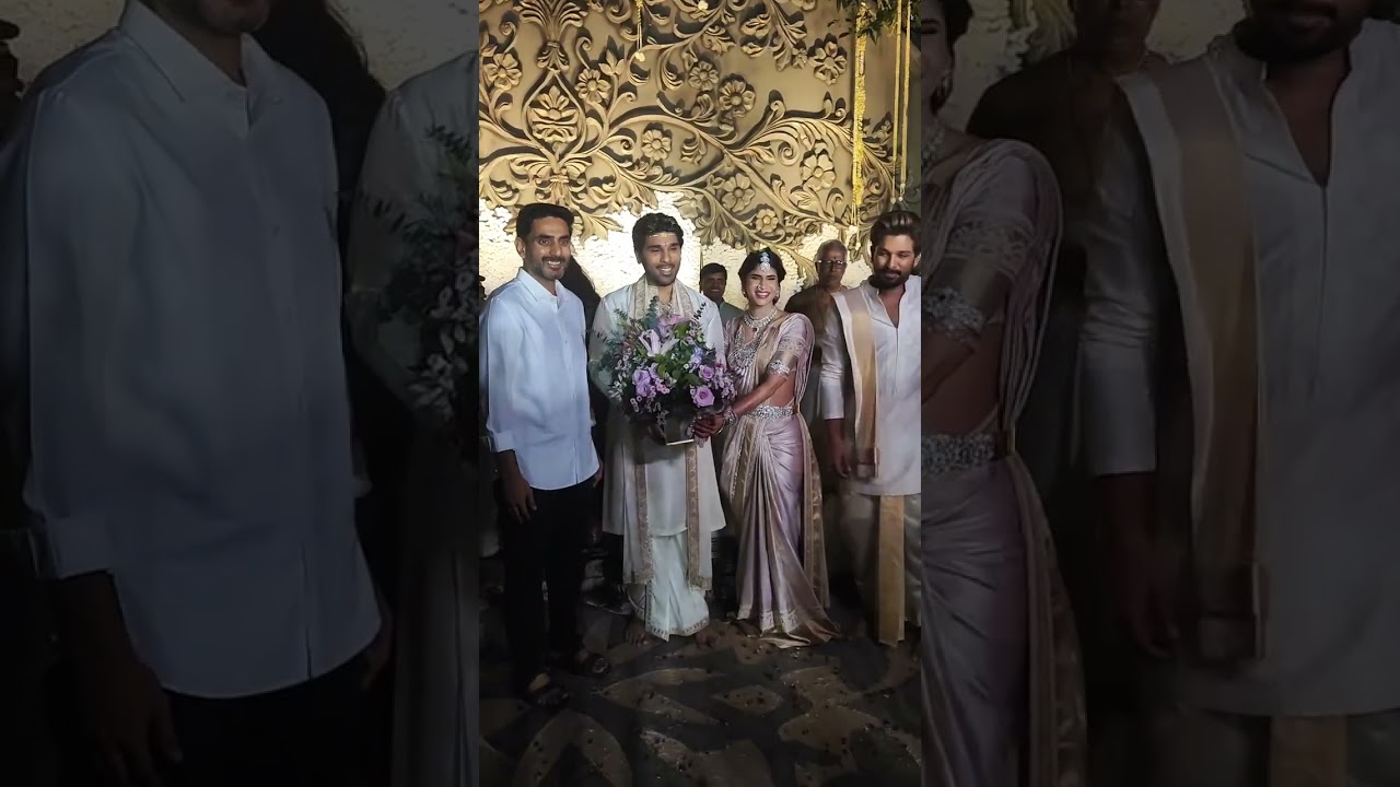 Nara lokesh at Allu Sirish Nayanika wedding ceremony