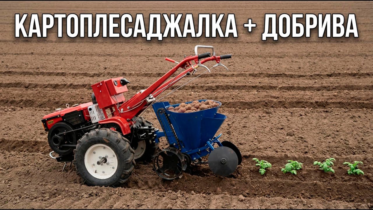 Ланцюгова картоплесаджалка + бункер для добрив: як працює і що дає на практиці