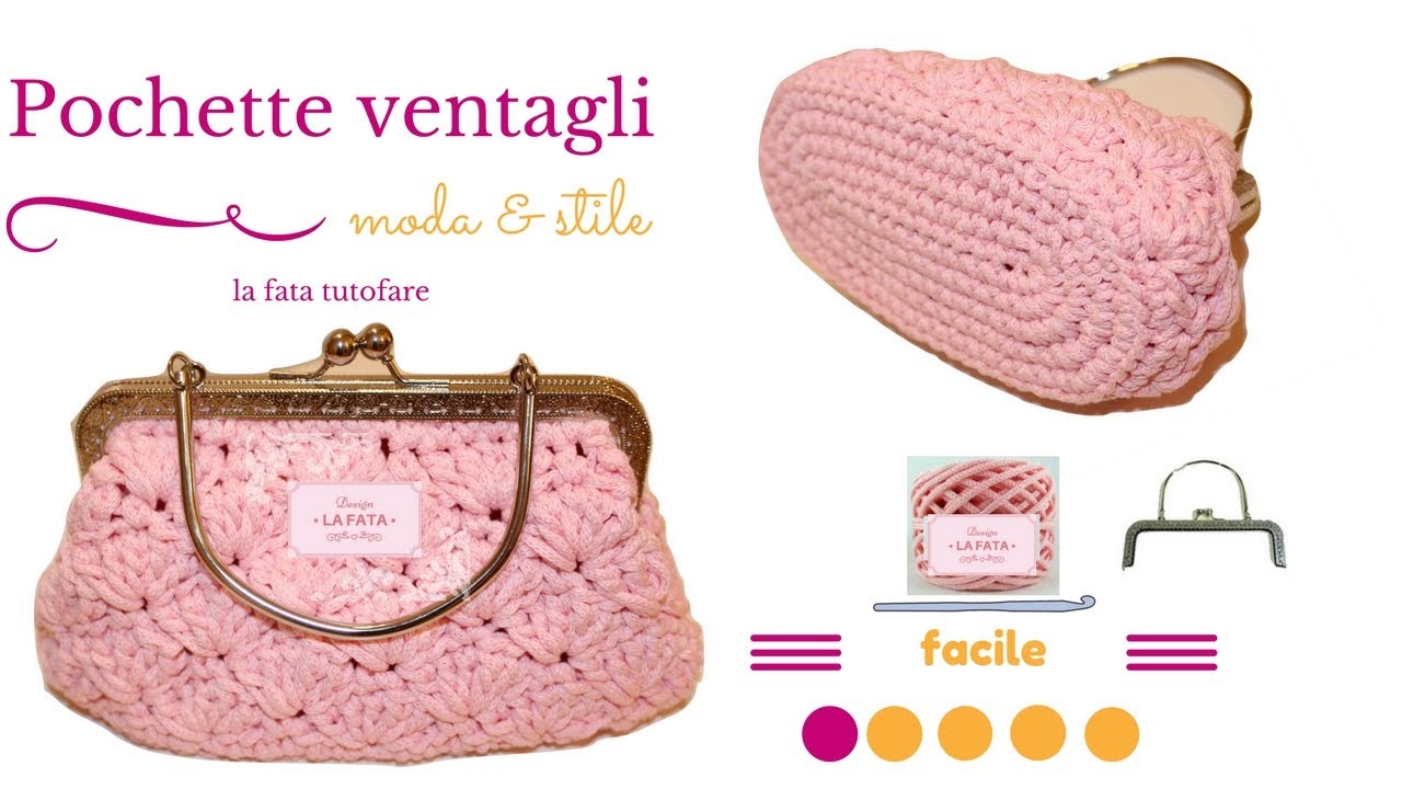 TUTORIAL: pochette ventagli/ pochette clic clac/ punto ventaglio***la fatatuttofare***