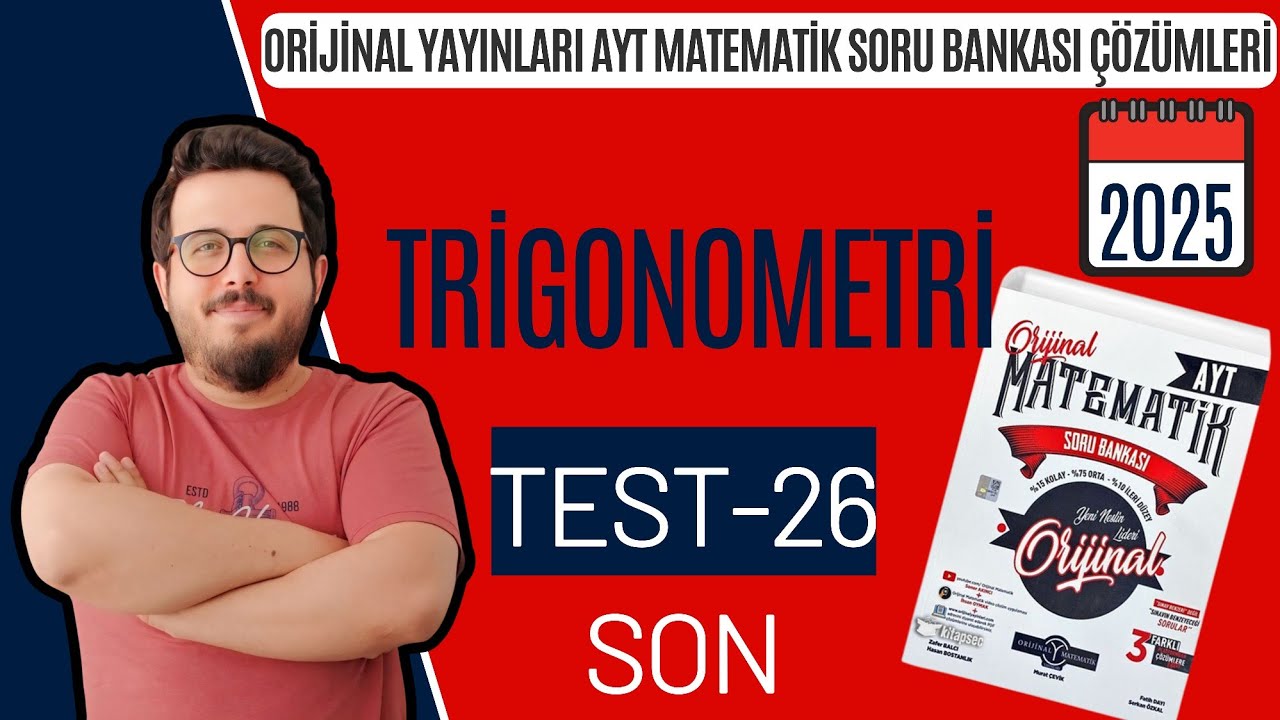 TRİGONOMETRİ TEST-26 ORİJİNAL AYT MATEMATİK SORU BANKASII #yks2025 #aytmatematik