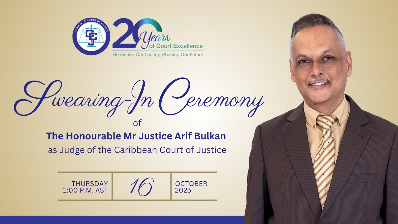Official Swearing In Ceremony: The Honourable Mr Justice Arif Bulkan