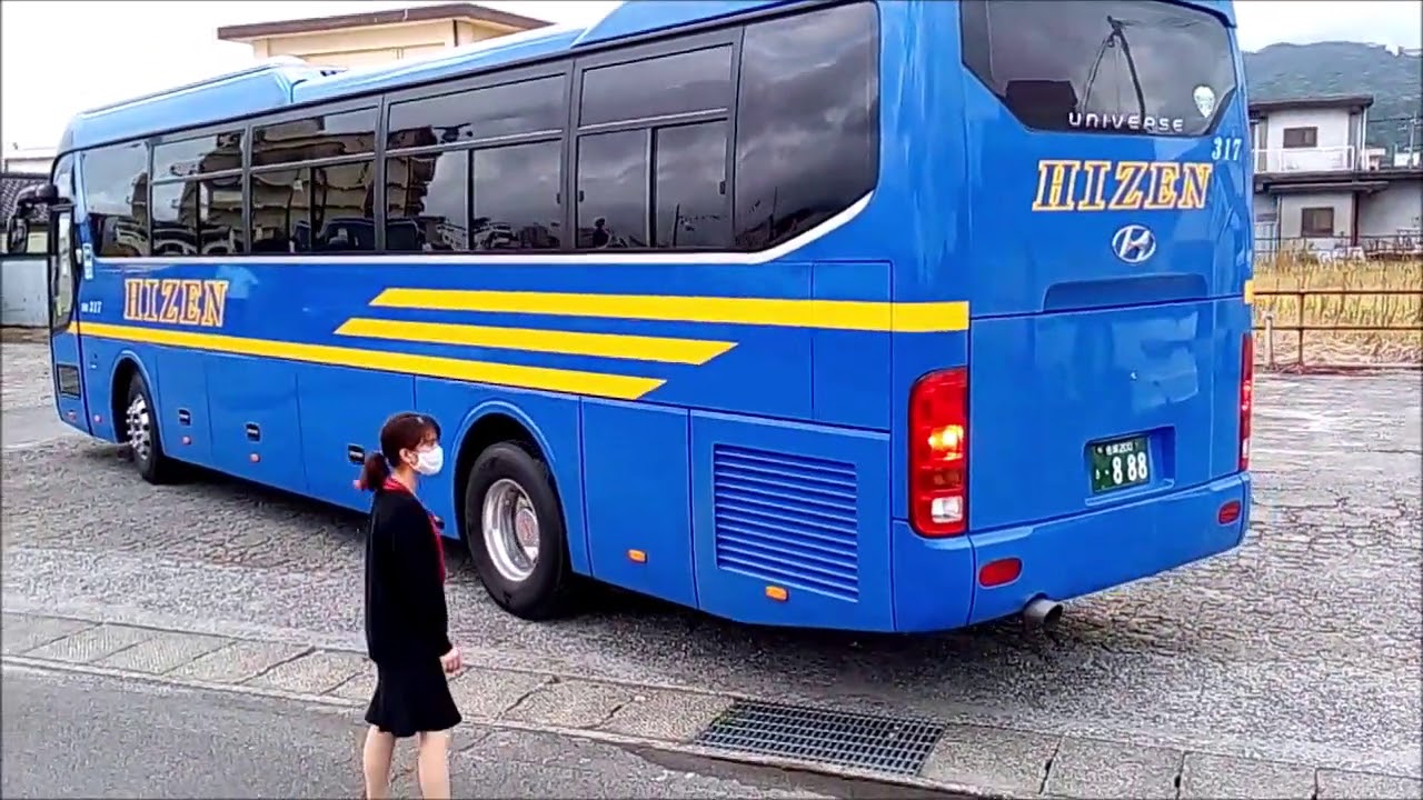 お帰り観光バス💛💛💛其の2 ひぜん観光バス8台 夕刻白波荘に帰る 指宿市 Return sightseeing buses part2