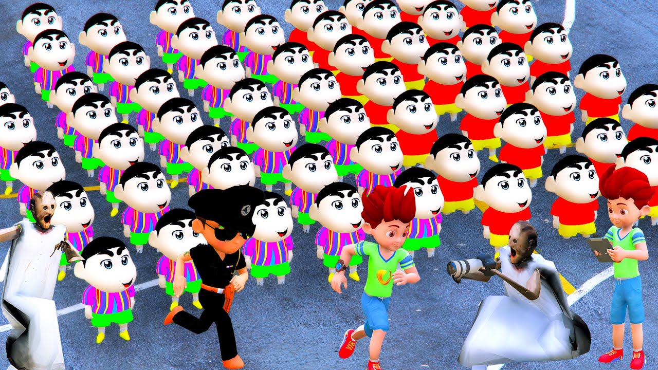 Colorful 1000 LITTLE SINGHAM Found Spooky GRANNY With SHINCHAN FOUND IN GTA 5 #2025