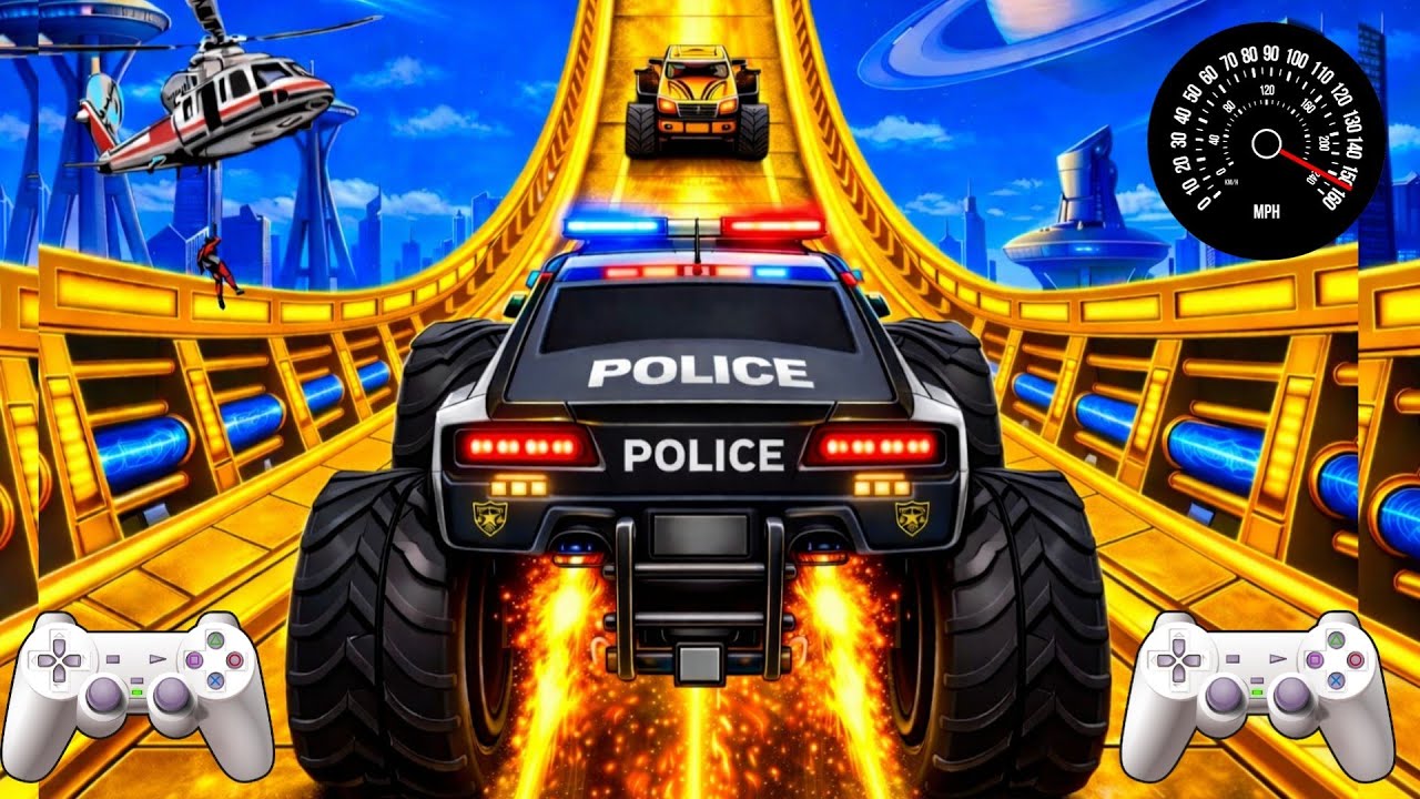 Monster Truck Mega Ramp Challenge 🚨 Extreme Stunt Racing & Crazy Crash Gameplay | Android Games