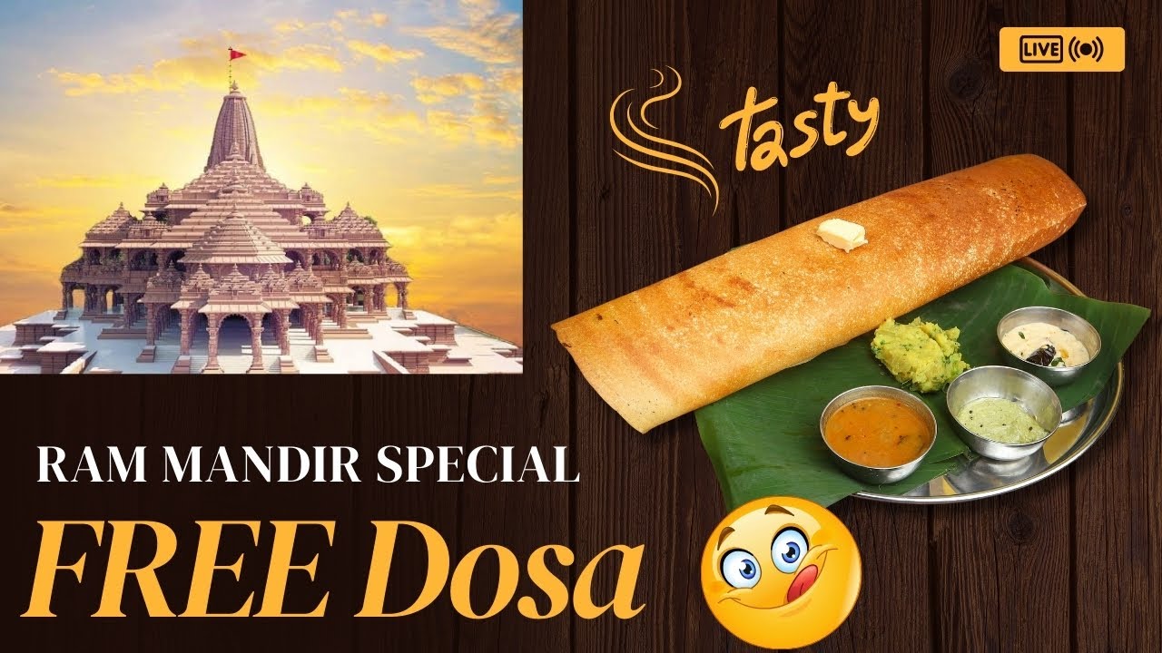 Ram Mandir के एक साल पूरे होने की khushi में इडली वड़ा / Dosa Free में दिया bhai ने Ahmedabab