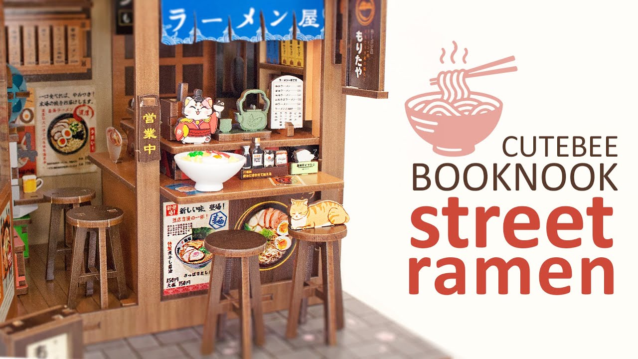 🍜 Japan Street Ramen Restaurant Book Nook 🍜 CuteBee Kit Unboxing & Build | Full Build