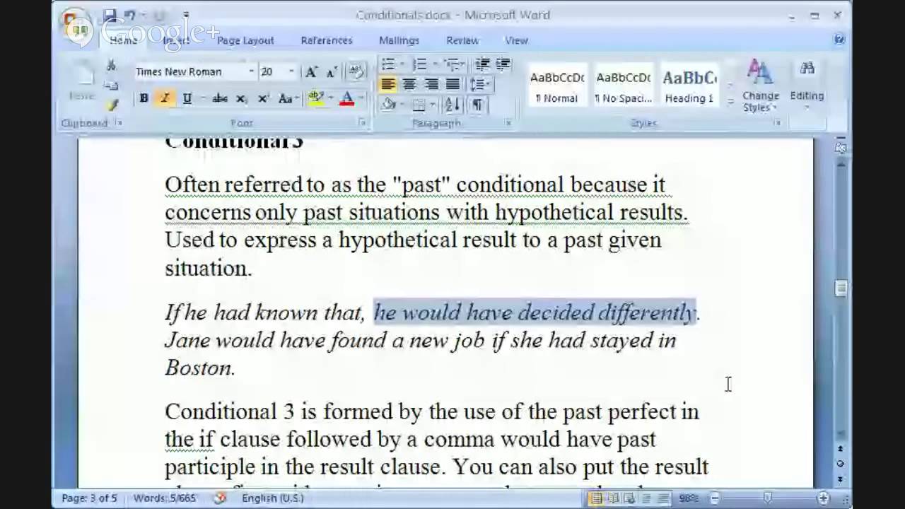 Grammar - Conditional Sentences
