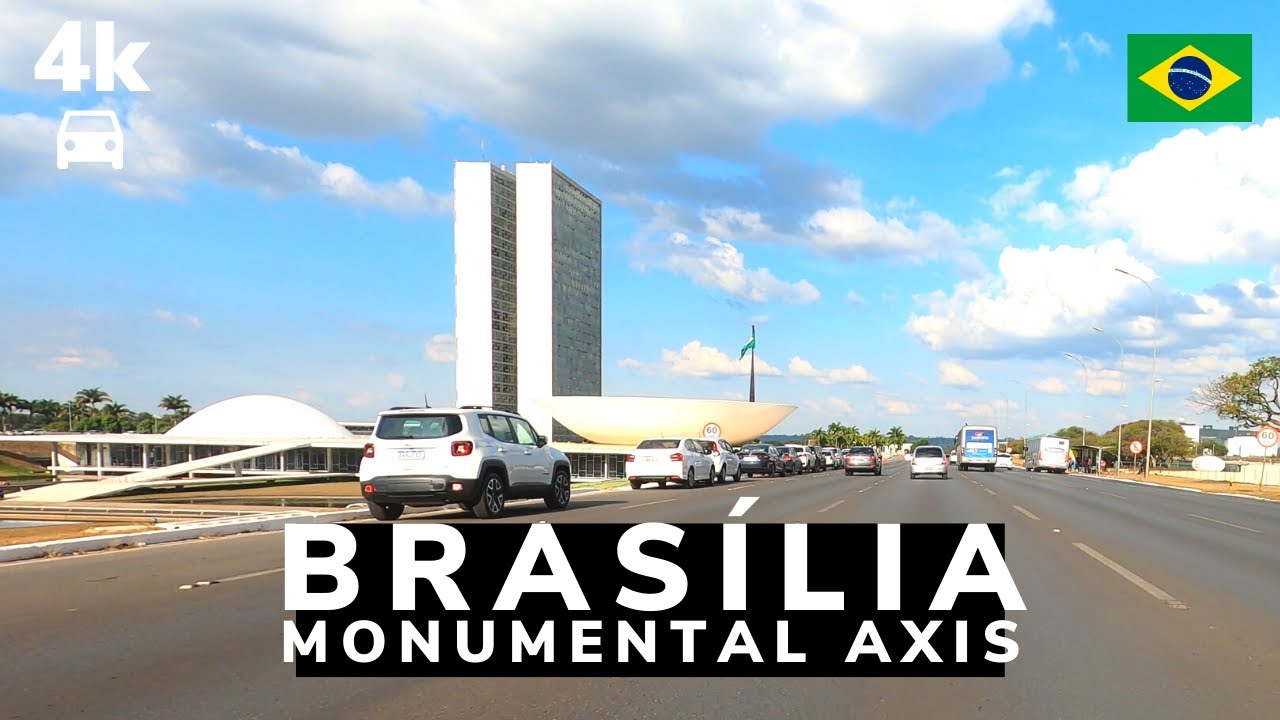 [4K] Driving on one of the widest avenues in the world, with Sightseeings. 🇧🇷 Brasília/Brazil | 2022