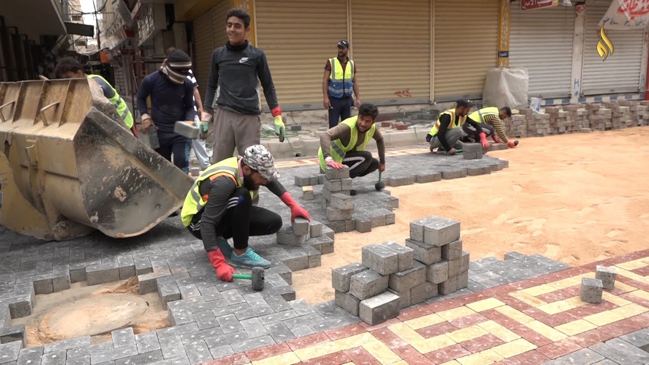 بلدية الرمادي تستغل الحظر لتنفيذ اعمال اكساء الشوارع