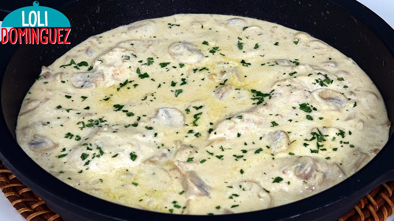 RECETA ECONÓMICA PARA NAVIDAD, PECHUGAS DE POLLO CON SALSA DE CHAMPIÑONES. Deliciosa y muy fácil.