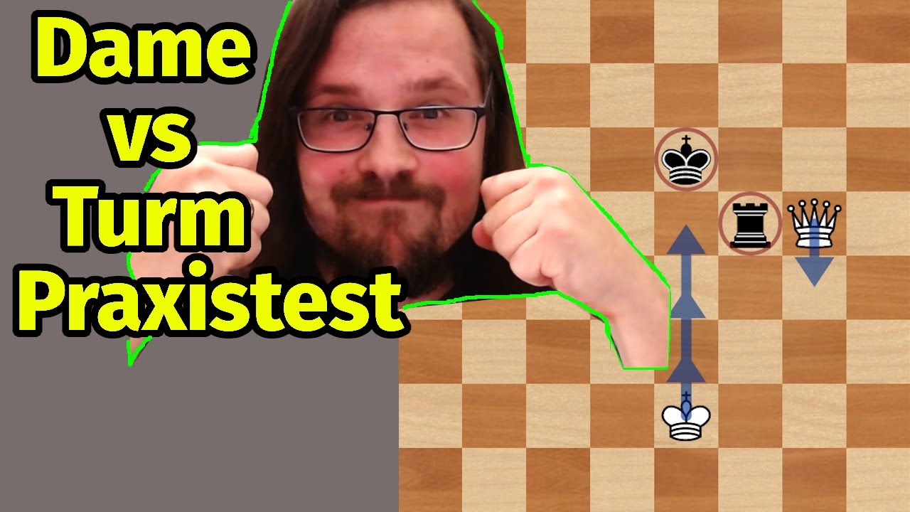 Dame gegen Turm Schach Endspiel gegen Praxistest gegen Stockfish Level 7