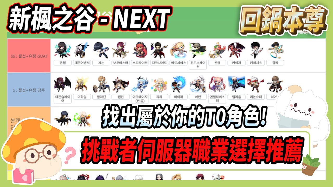 【新楓之谷】挑戰者伺服器職業選擇推薦！選出適合你的回鍋本尊職業😎【Rui】【新楓之谷20週年回谷指南】
