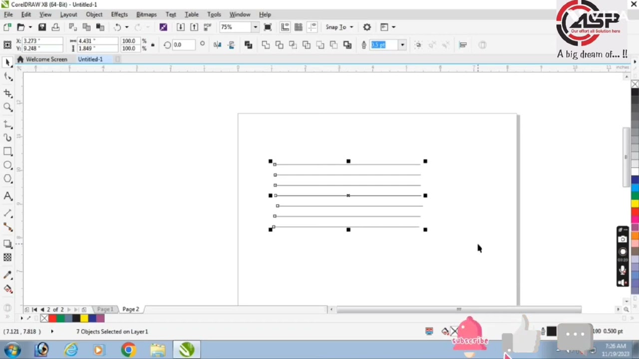 equal line spacing shortcut trick / new shortcut trick in corel draw