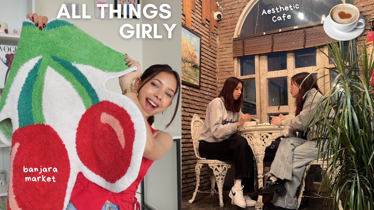 Doing all things Girly 🎀 Banjara Market,  exploring aesthetic Cafe ☕️ Aesthetic Vlog | @GomYang