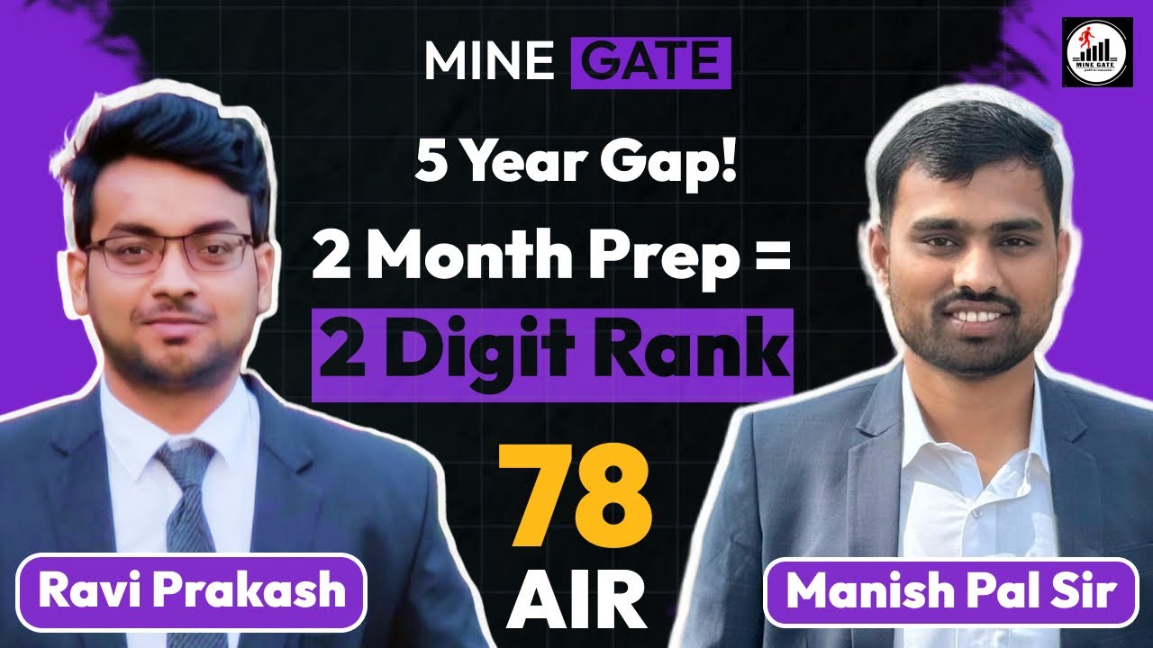 AIR-78 GATE Mining 2025 | Ravi Prakash | MINE GATE Classroom | IIT KGP | Success Story #minegate