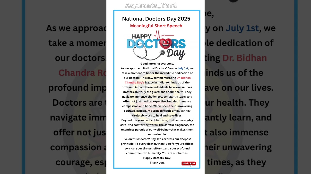 Doctors day speech | National Doctors day information | Doctors day short speech #nationaldoctorsday