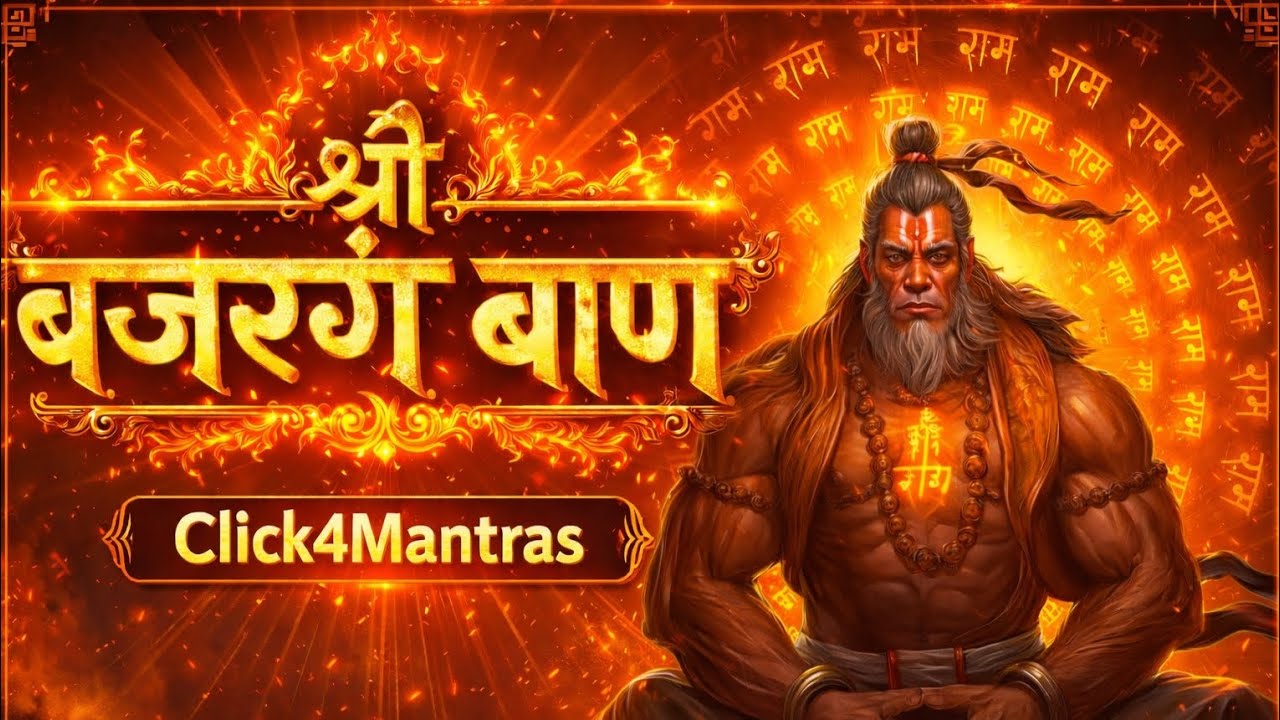 Powerful Bajrang Baan Path with Lyrics | हनुमान बाण | Hanuman Mantra - Click4Mantras