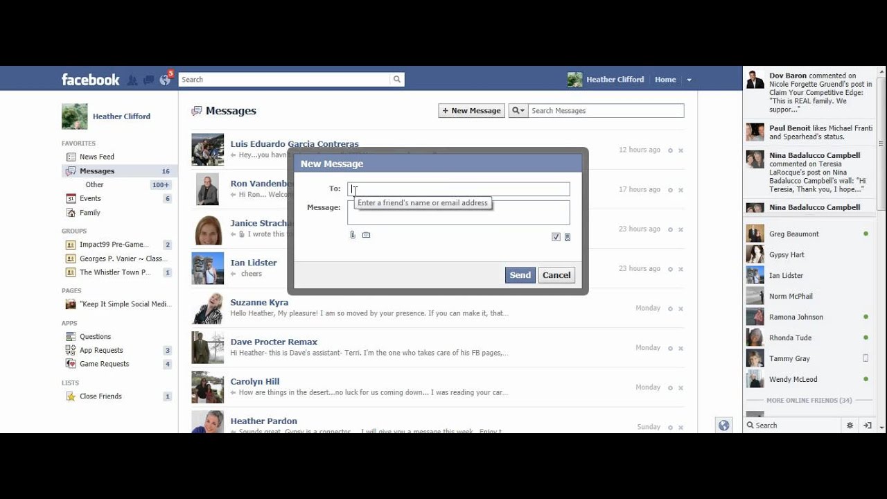 Sending a Private Message on Facebook