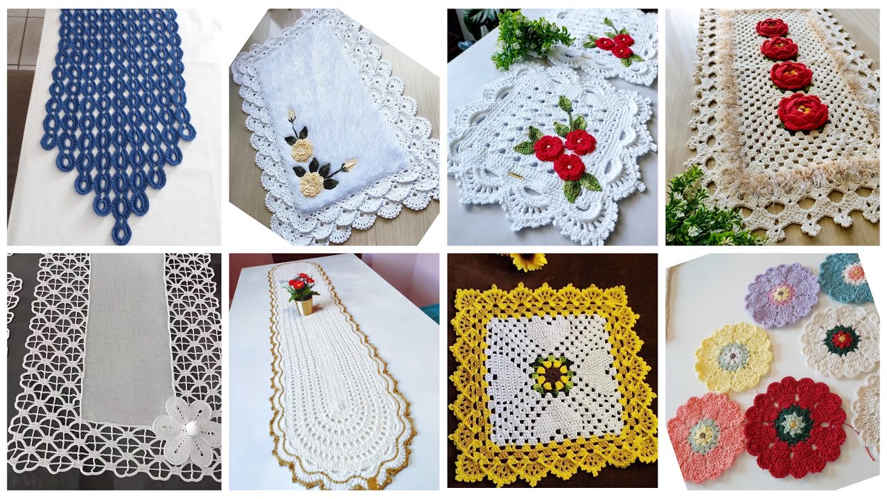 Очень классные и милые вязаные скатерти-дорожки 🌹🌹🌹🌹 #crochettabledecor #crochettablerunner