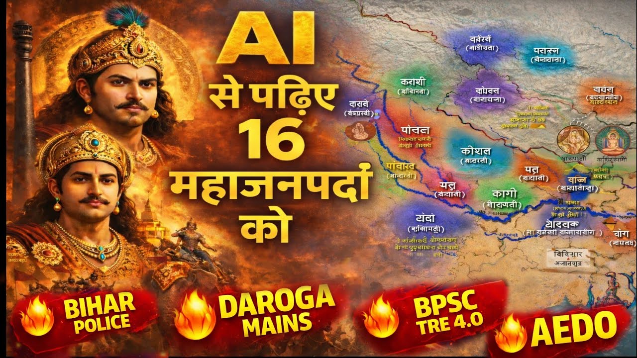 AI से पढ़िए 16 महाजनपद | इतिहास + मैप से समझें | Bihar Police | Daroga Mains | BPSC TRE 4.0 | AEDO