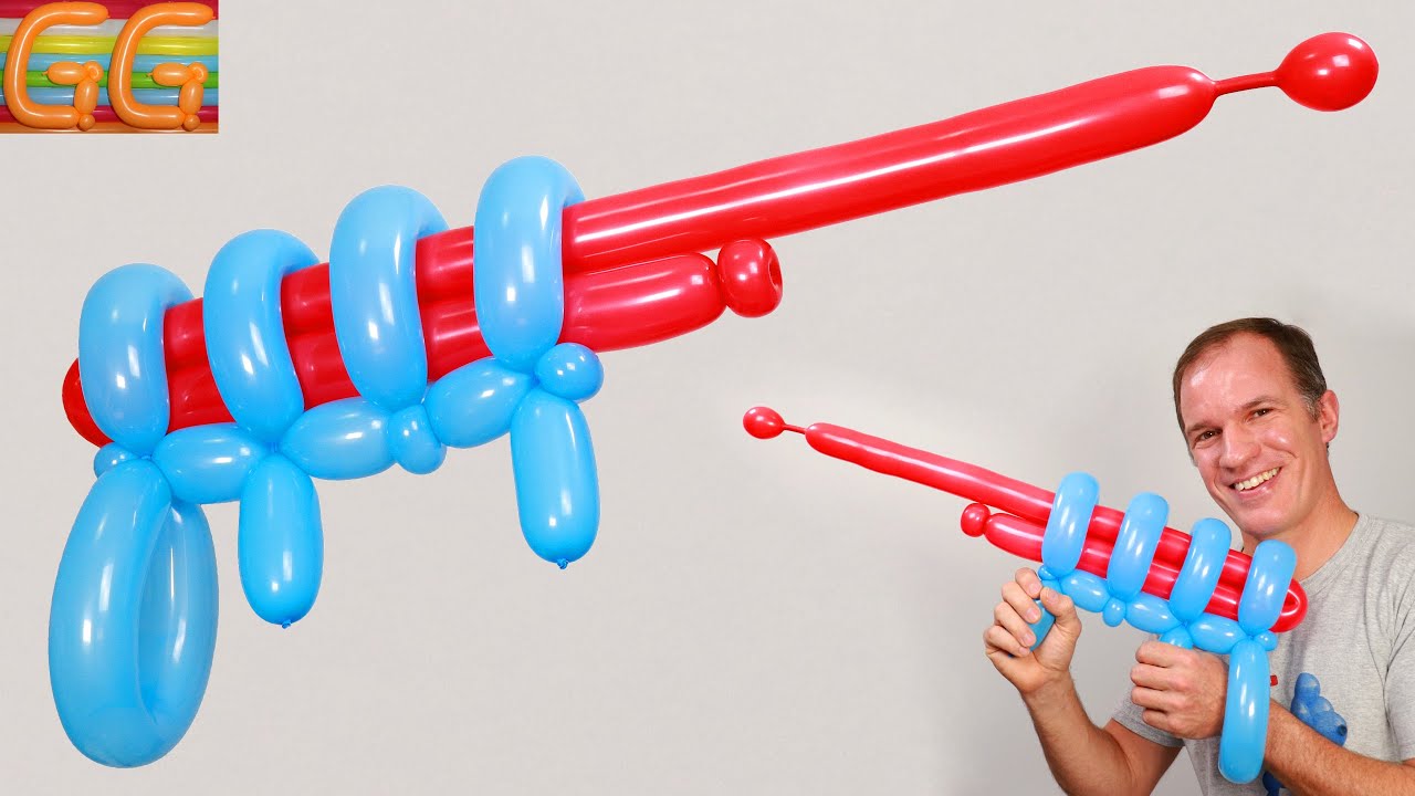 RIFLE DE ASALTO - pistola de globo - globoflexia facil - como hacer figuras con globos - gustavo gg