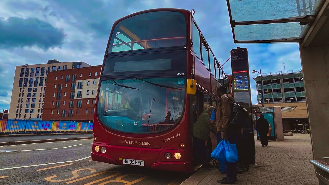 **NICE VOITH** Ride on National Express WM Volvo B7TL Wright Eclipse Gemini 4689 (BU05 HFF) Route 80