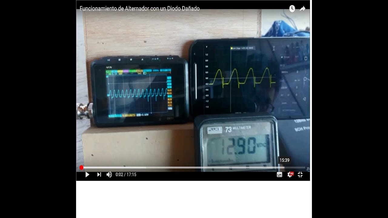 Funcionamiento de Alternador con un Diodo Dañado