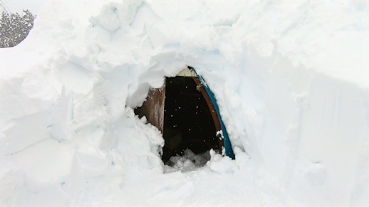 Digging a Tunnel to the Hidden Entrance Buried in Deep Snow  Purple Shovel #20