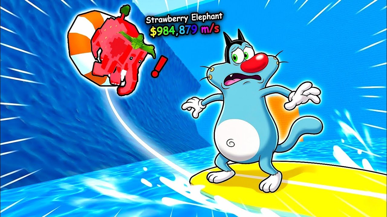 Rescuing Brainrots While Surfing Huge Waves! | Roblox Oggy