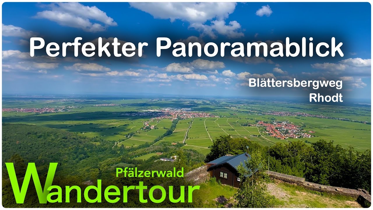 Panoramablick pur beim Blättersberg oberhalb Rhodt. Schlammschlacht, Rietburgbahn und Ludwigsturm