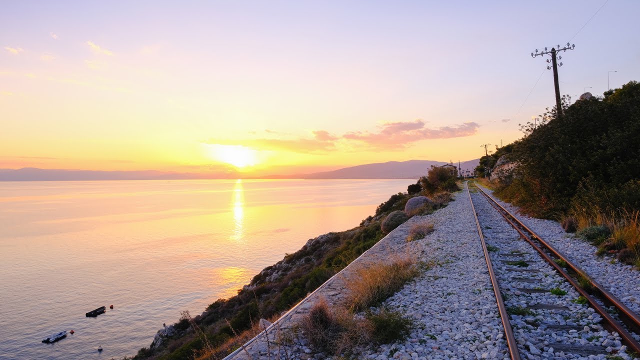 Sunset view from abandoned train tracks
