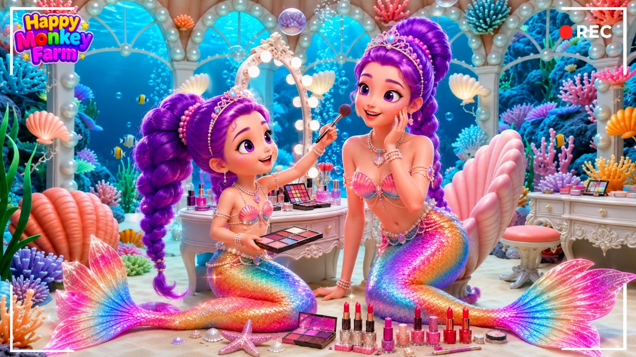 🧜&zwj;♀️✨ Rumy Tries Mom&rsquo;s Makeup & Turns Into a Mermaid! Her Magical Glow-Up Transformation Begins! 💄✨🌊